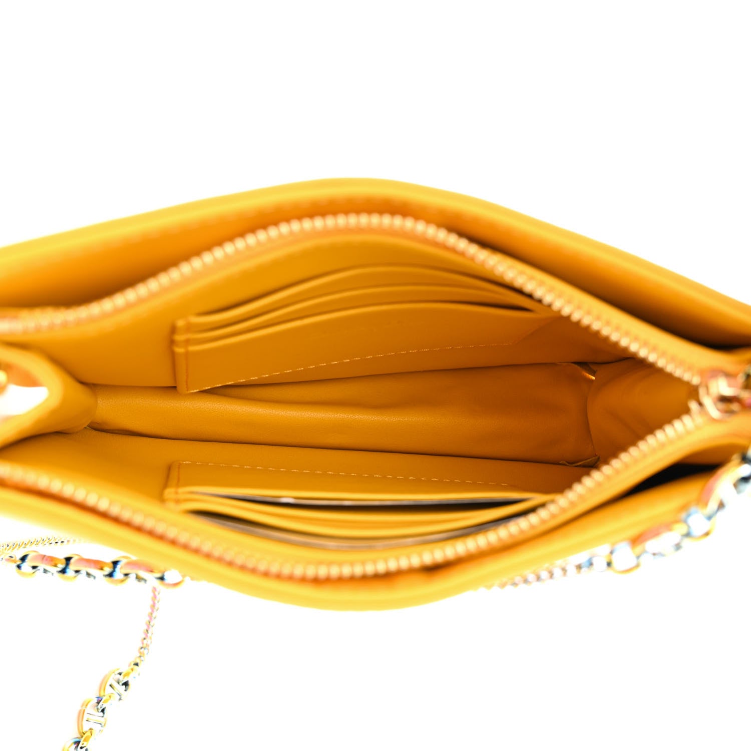 Christian Dior Calfskin Cannage Caro Zipped Pouch With Chain Sunny 5 of 11