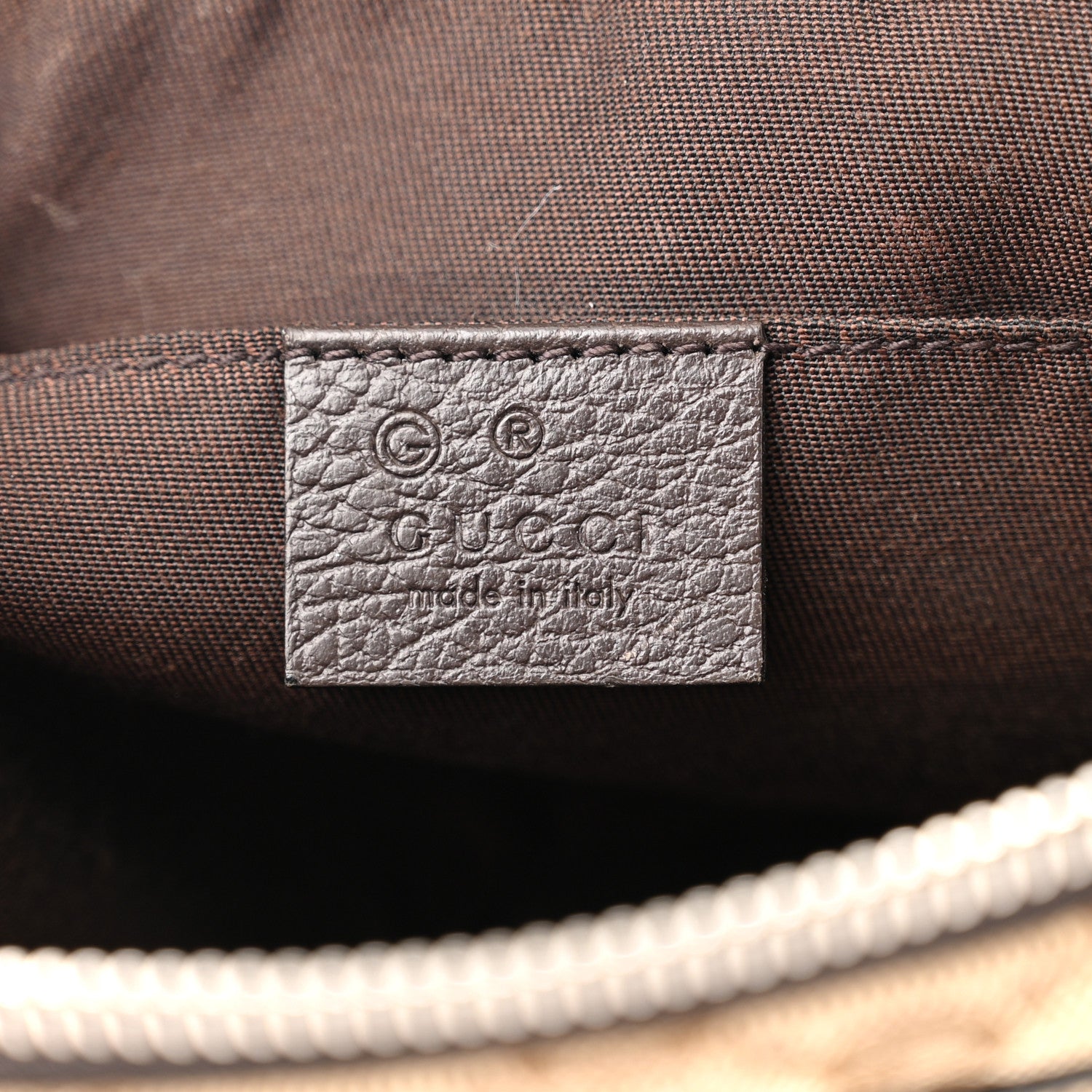 Gucci Monogram Dollar Calfskin Belt Bag Beige Ebony Testa di Moro Marrone Scuro 6 of 15