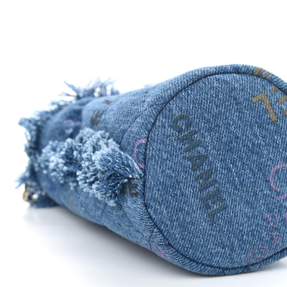 Chanel Denim Quilted Mood Mini Bucket With Chain Blue Multicolor 9 of 11