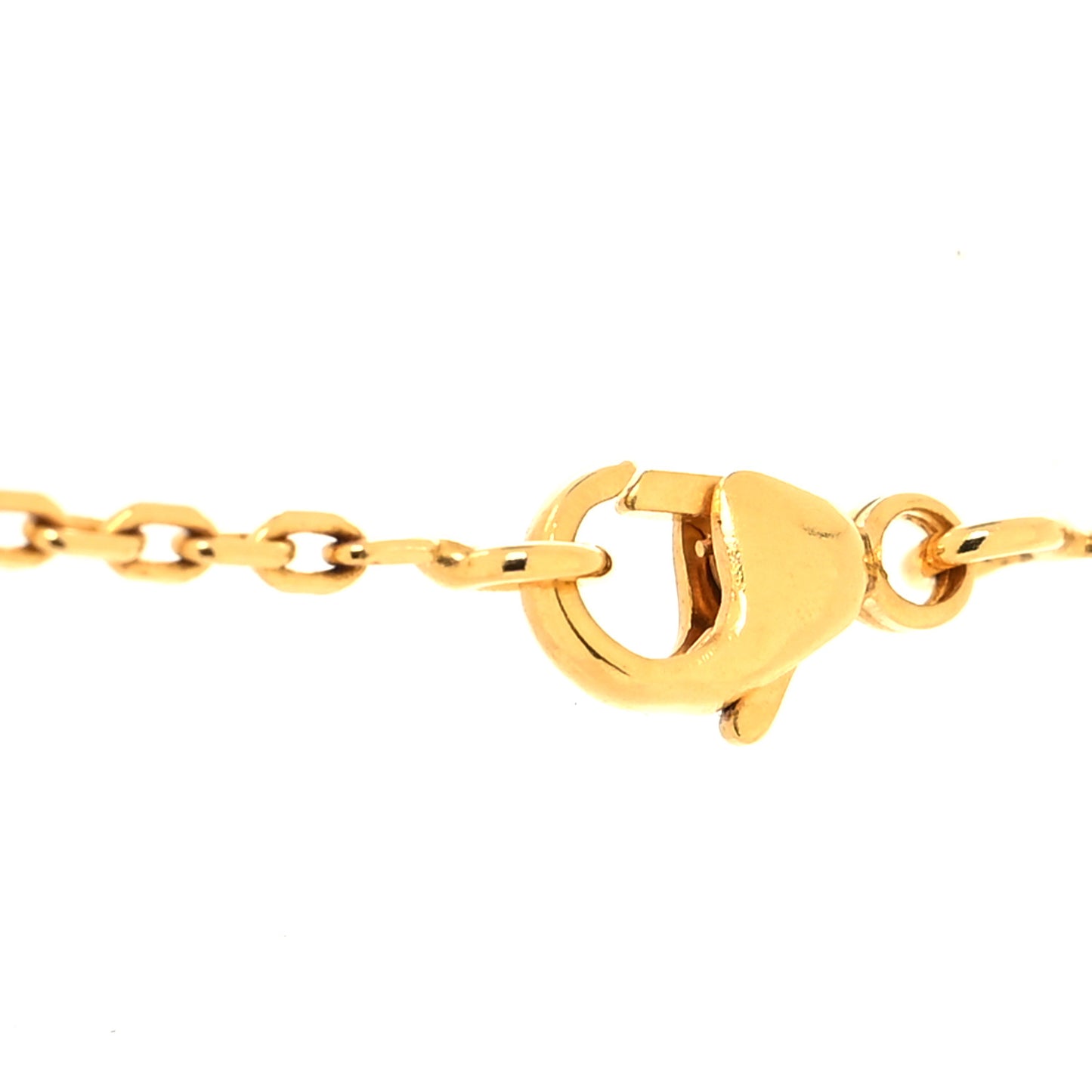 Lacquered Gold Pop H Pendant Necklace White