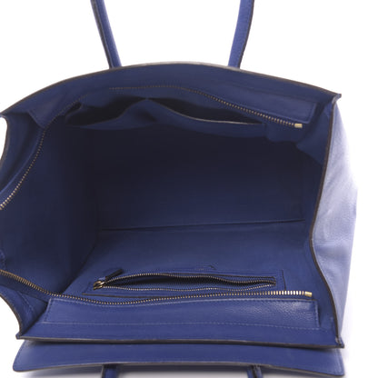 Celine Drummed Calfskin Mini Luggage Indigo 5 of 9