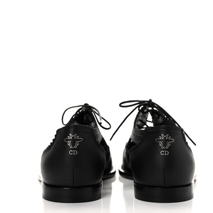 Christian Dior Calfskin Cutout Oxford Flats 37.5 Black 5 of 8