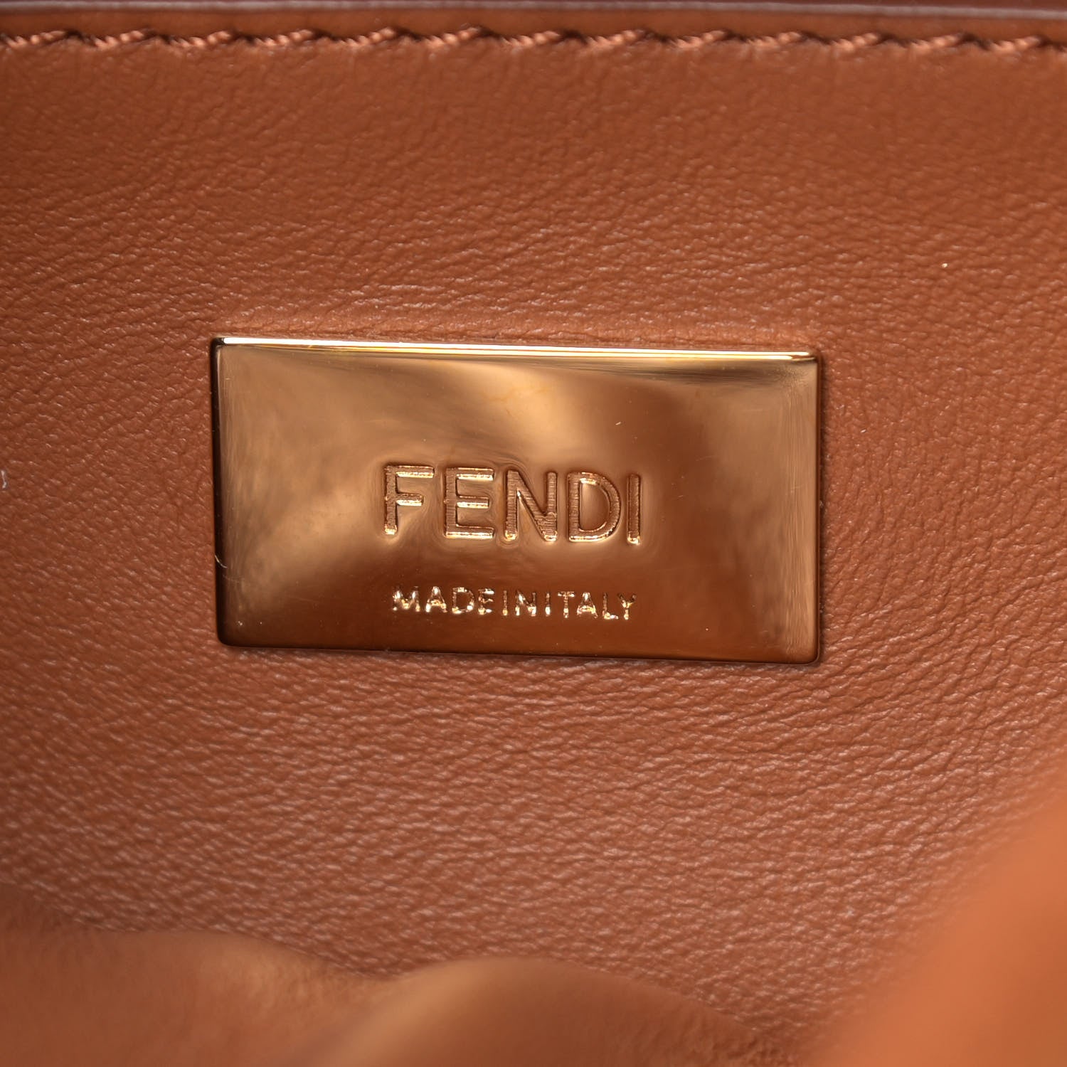Fendi Chamois XS Peekaboo Iconic Satchel Cuoio 7 of 12