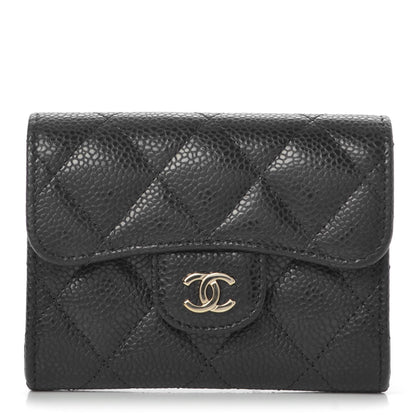 Chanel Caviar Quilted Flap Card Holder Wallet Black 1 of 8