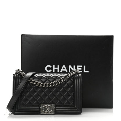 Chanel Calfskin Quilted Medium Boy Flap Black 9 of 9