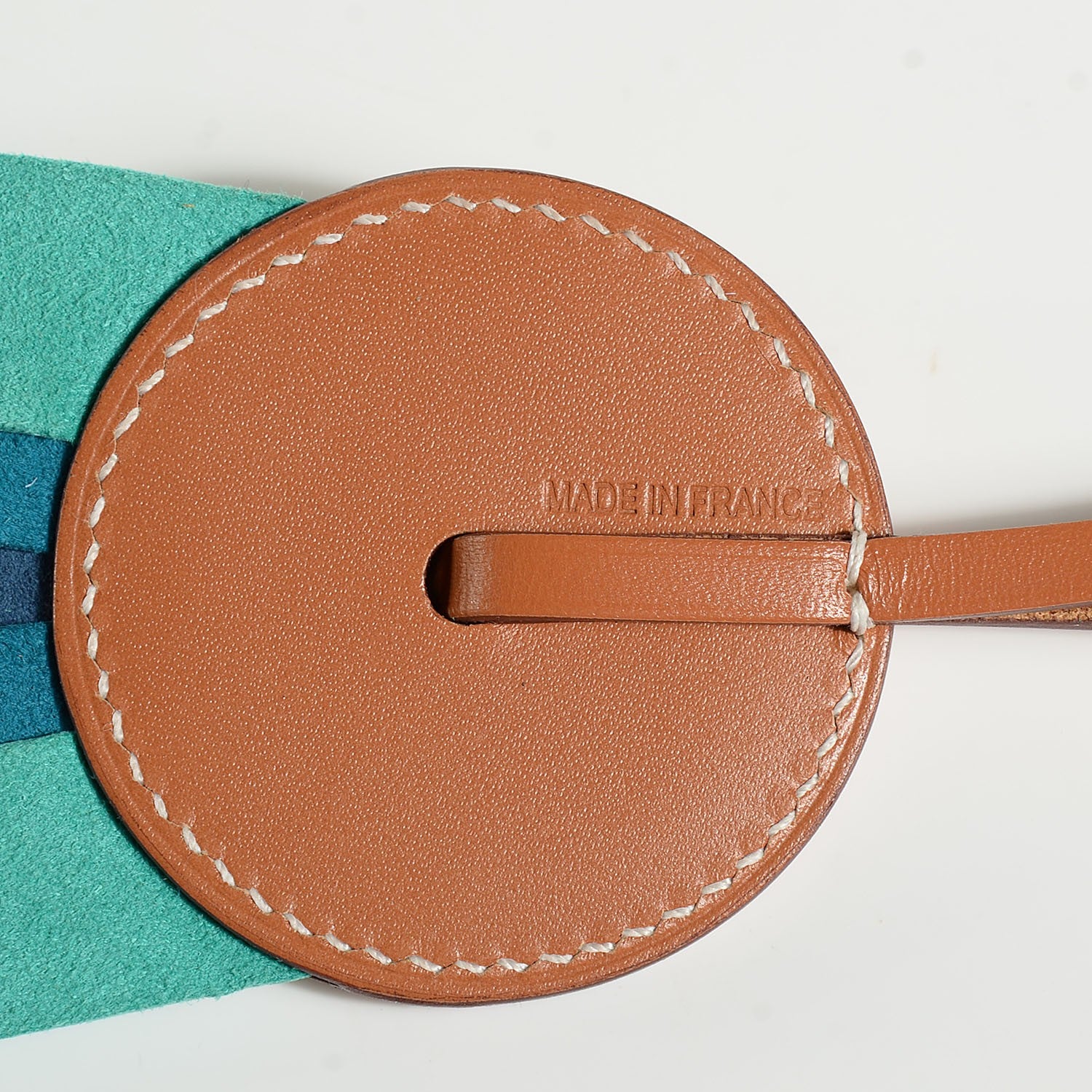 Hermes Vache Hunter Milo Lambskin Paddock Flot Bag Charm Celeste Cobalt Menthe 3 of 4