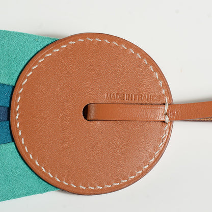 Hermes Vache Hunter Milo Lambskin Paddock Flot Bag Charm Celeste Cobalt Menthe 3 of 4