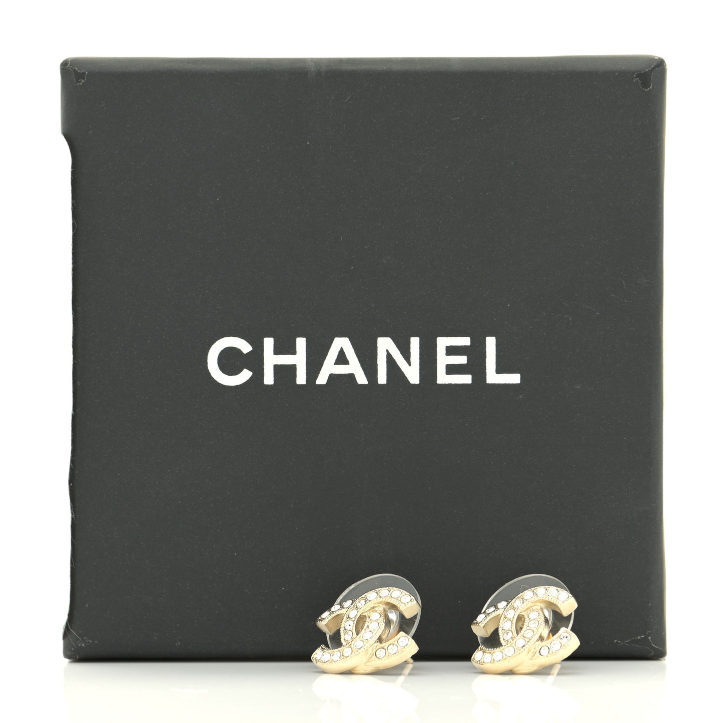 Crystal CC Earrings Light Gold