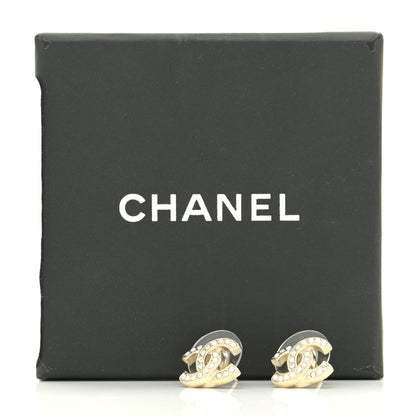 Chanel Crystal CC Earrings Light Gold 6 of 6