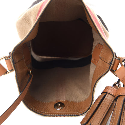 Burberry Canvas Check Mini Ashby Tassel Crossbody Saddle Brown 5 of 11