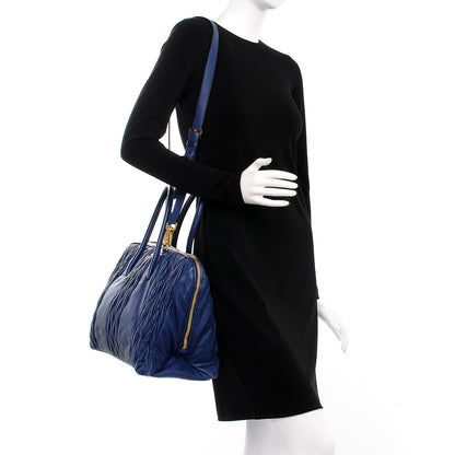 Miu Miu Nappa Matelasse Tote Blue 2 of 14