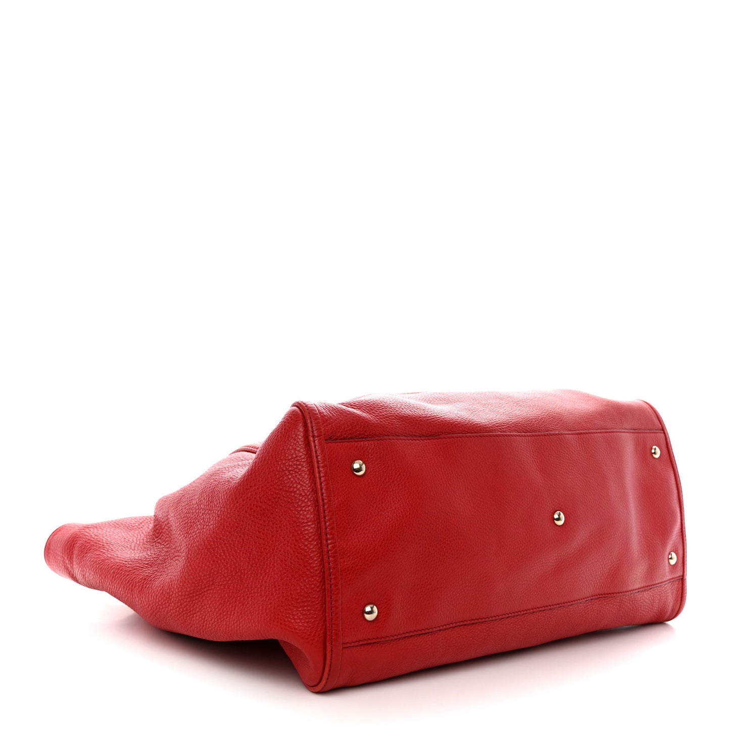Pebbled Calfskin Large Soho Shoulder Bag Red Red