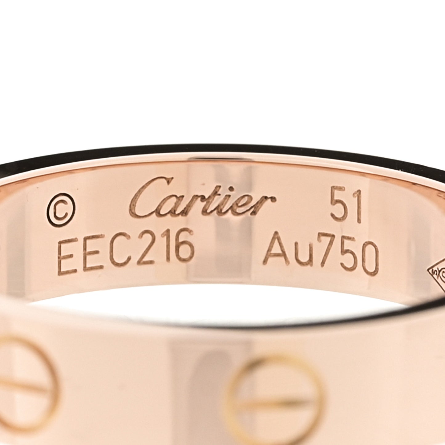 18K Pink Gold Diamond 4mm LOVE Wedding Band Ring 51 5.75