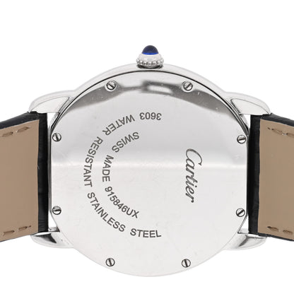 Cartier Stainless Steel Alligator 36mm Ronde Solo Quartz Watch 4 of 5