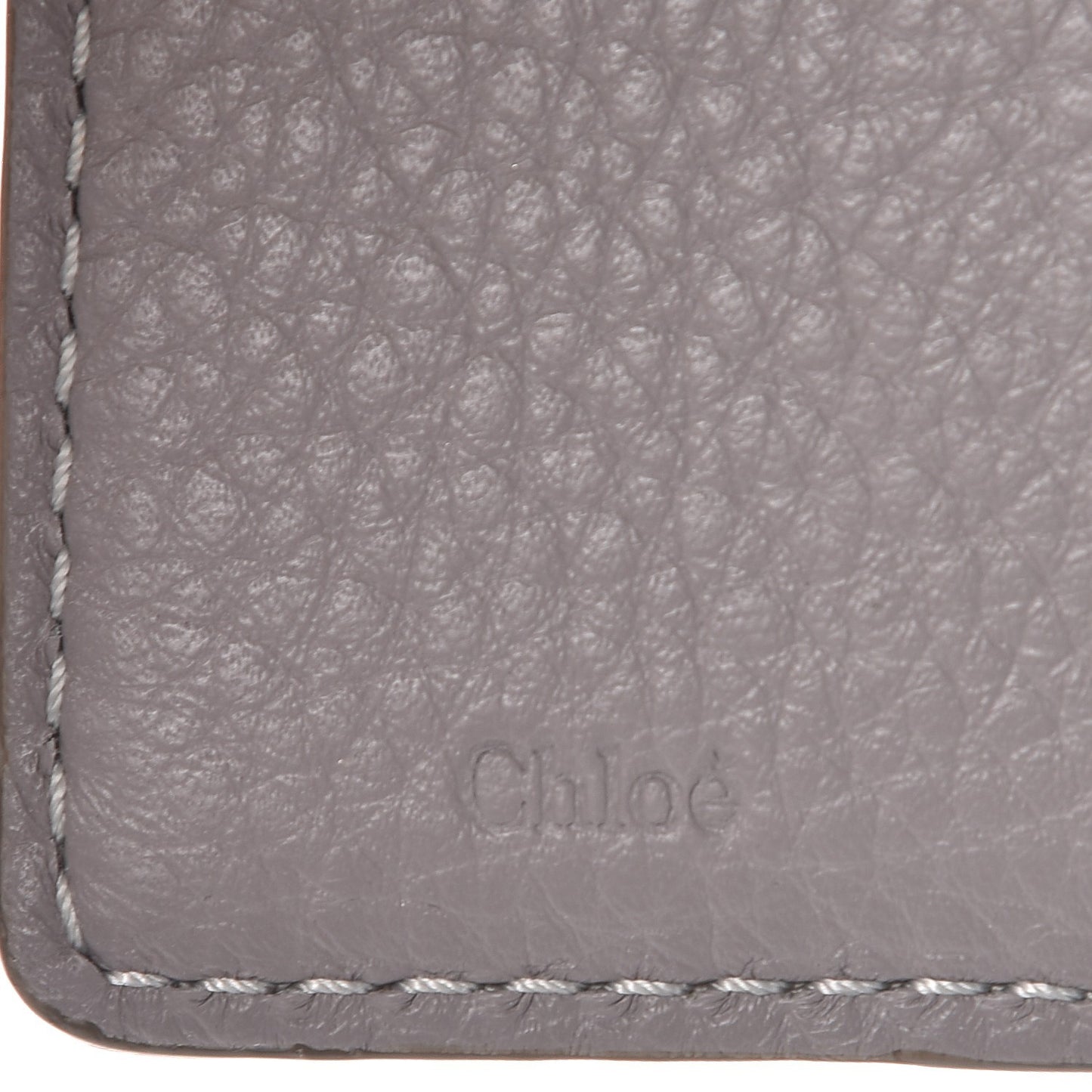 Grained Calfskin Marcie Square Wallet Cashmere Grey