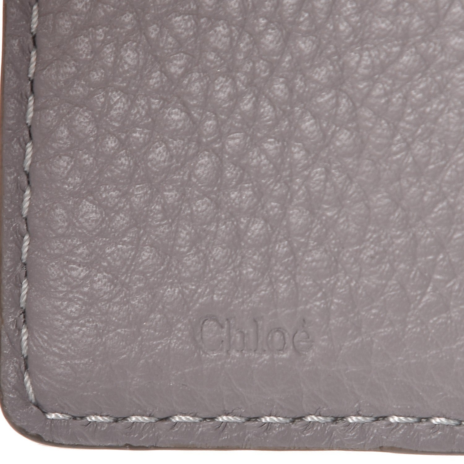 Chloe Grained Calfskin Marcie Square Wallet Cashmere Grey 6 of 9