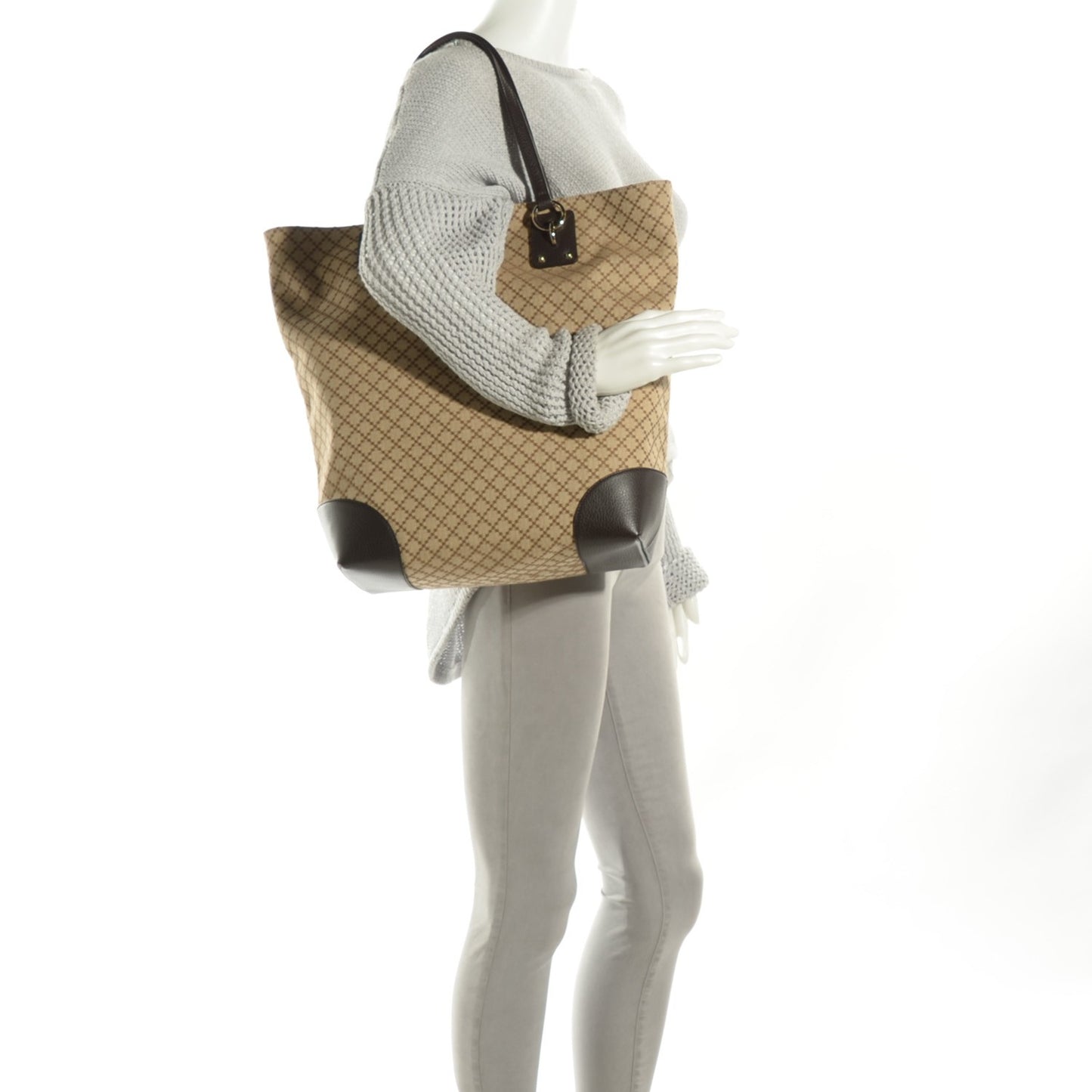 Diamante Medium Vertical Tote Dark Brown