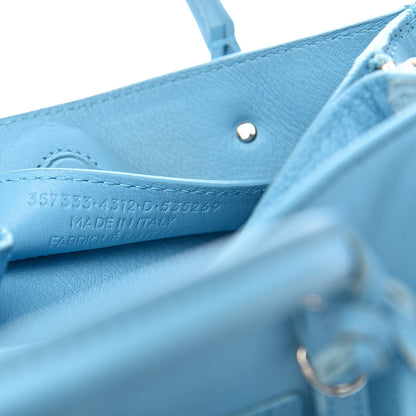Balenciaga Supple Calfskin Papier Mini A4 Zip Around Tote Bleu Azur Clair 7 of 11