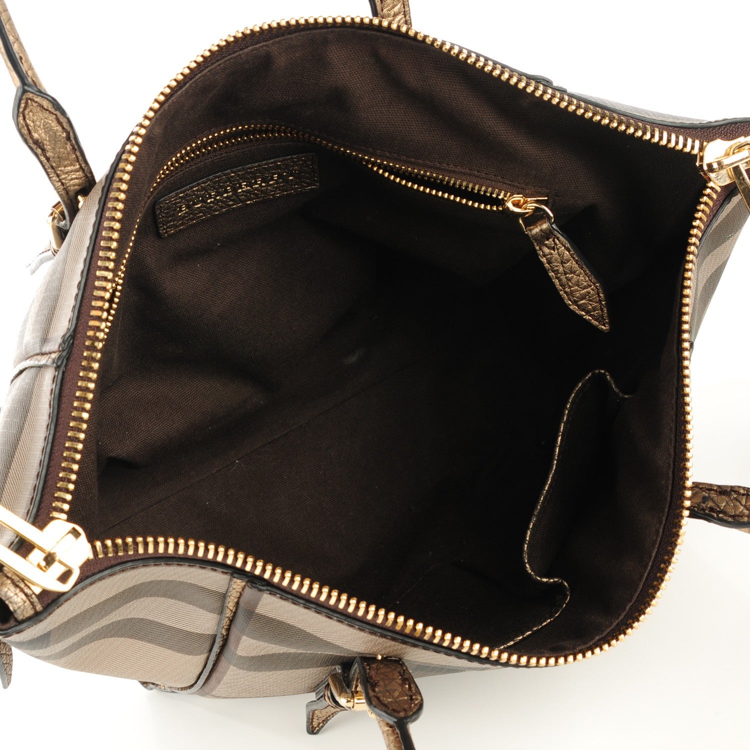 Burberry Smoked Check Small Salisbury Tote Antique Gold 7 of 11