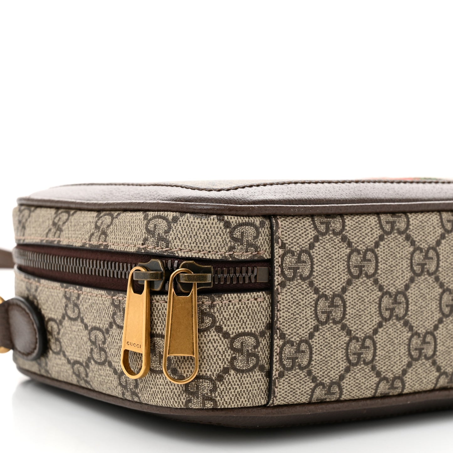GG Supreme Monogram Web Small Ophidia Top Handle Shoulder Bag Brown