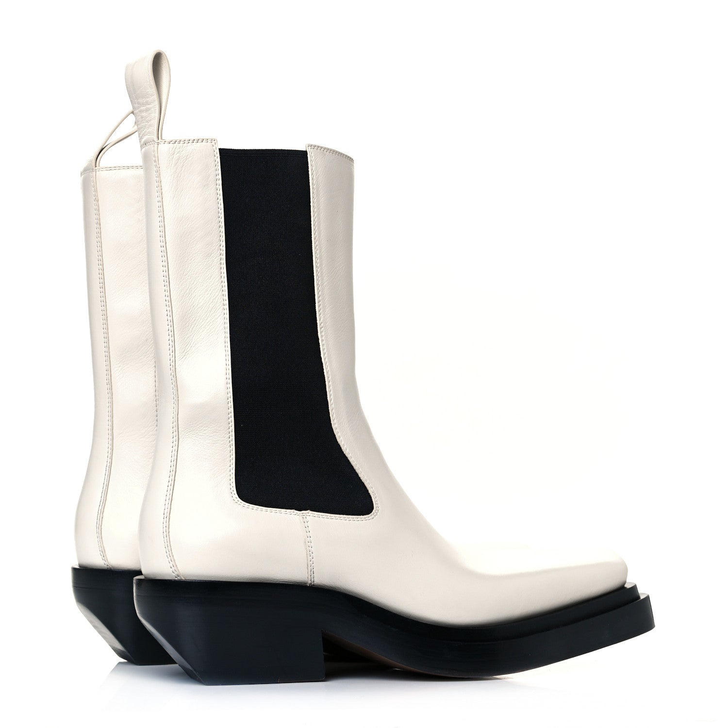Bottega Veneta Calfskin Lean Mid-Calf Boots 39 Wax 4 of 7