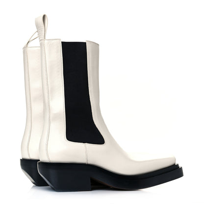 Bottega Veneta Calfskin Lean Mid-Calf Boots 39 Wax 4 of 7
