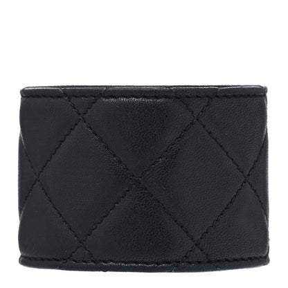 Chanel Lambskin Quilted CC Turnlock Cuff Bracelet S Black 3 of 4