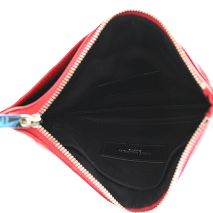 Saint Laurent Grain De Poudre Chevron Monogram Bill Pouch Rouge Eros 5 of 7