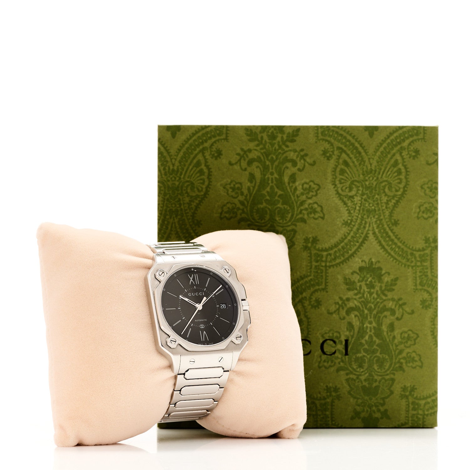 Gucci Stainless Steel 38mm G-Flat Automatic Watch Black 1755838