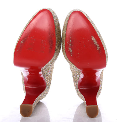 Christian Louboutin Glitter Bibi 140 Pumps 38 Gold 5 of 9