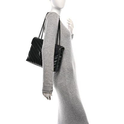 Saint Laurent Calfskin Y Quilted Monogram Monochrome Medium Loulou Chain Satchel Black 2 of 10