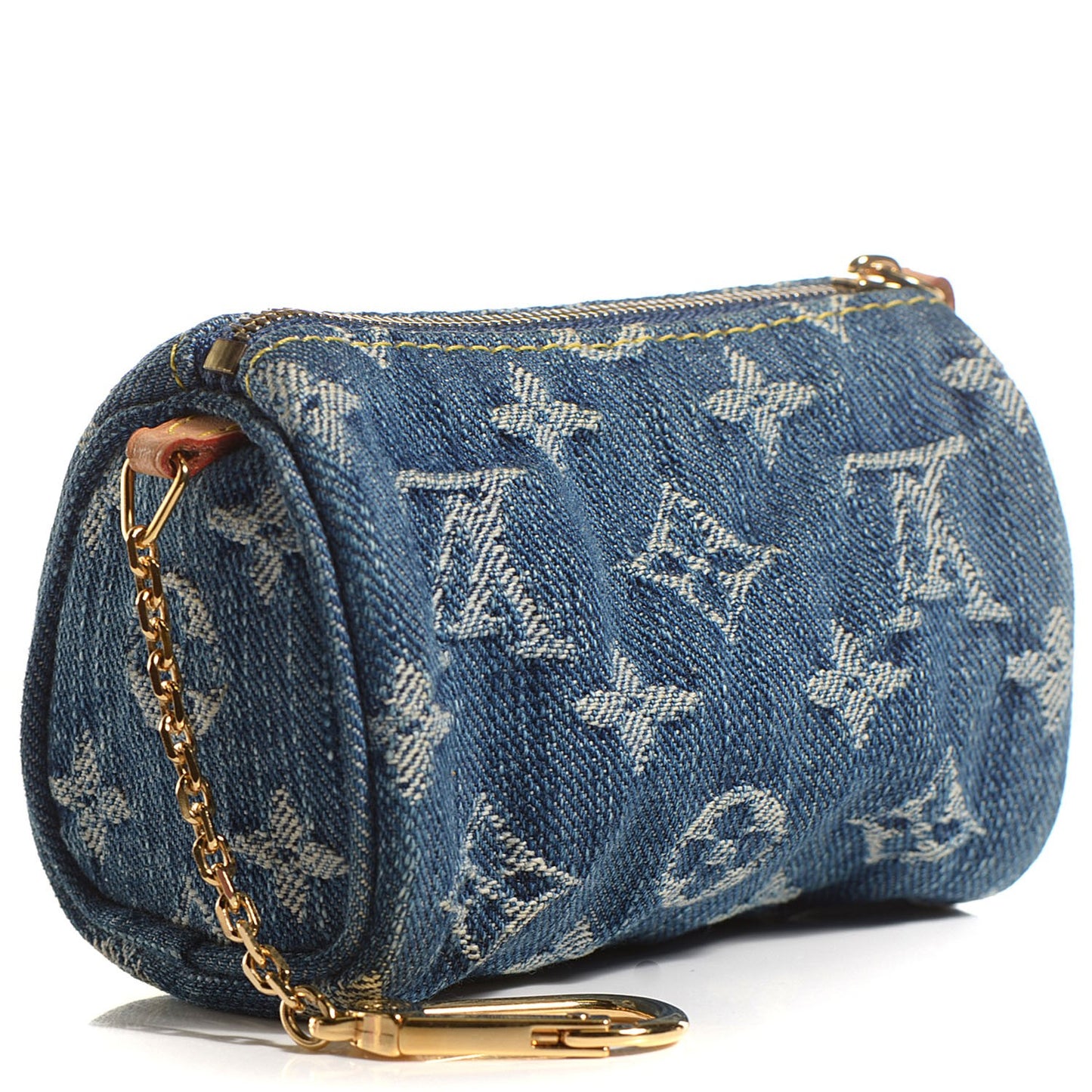 Monogram Denim Pochette Speedy PM Key Holder Blue