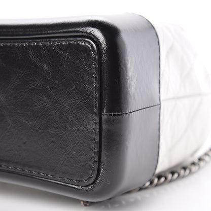 Chanel Aged Calfskin Quilted Gabrielle Backpack Black White 10 of 10