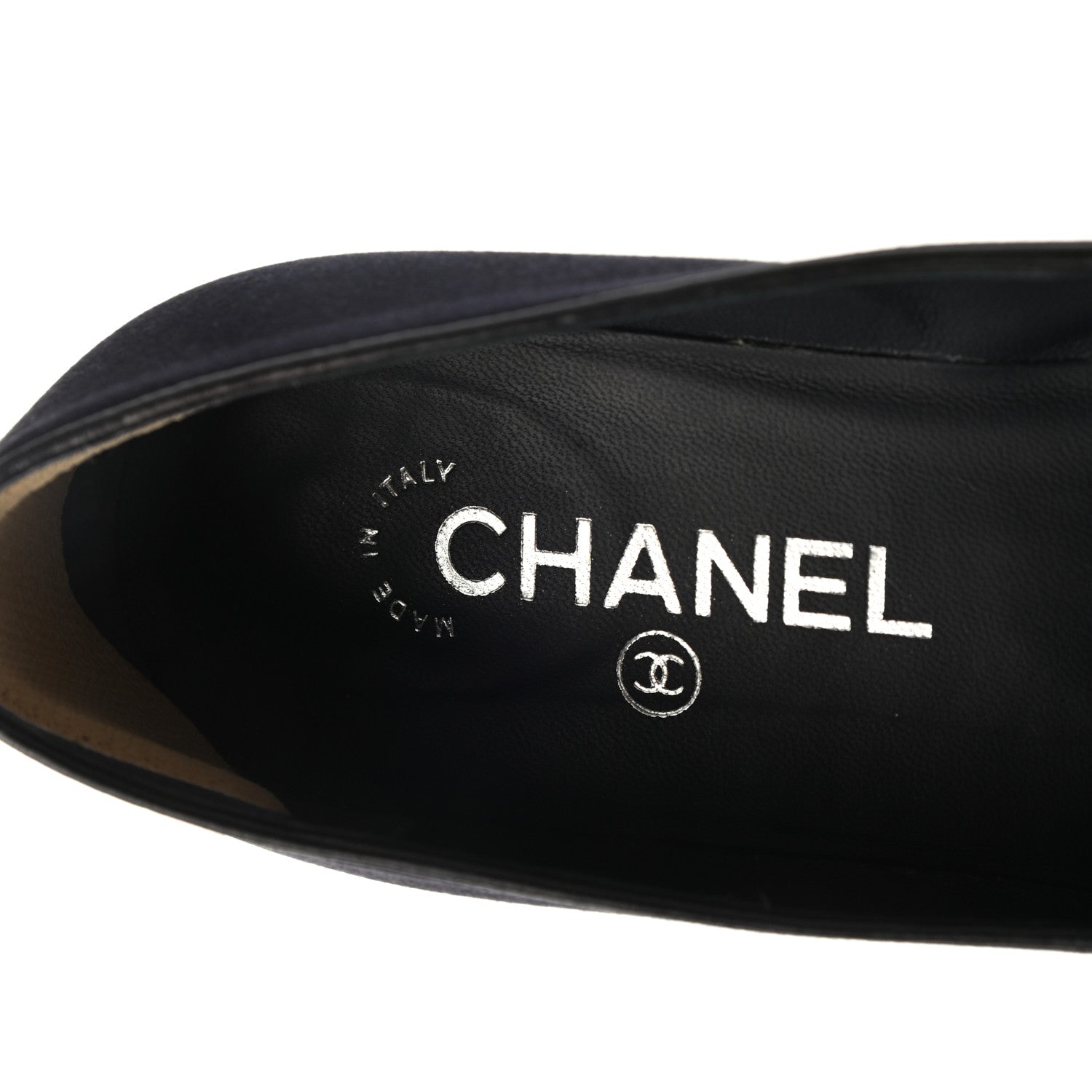 Chanel Satin Pearl CC Loafers 36.5 Black 7 of 9