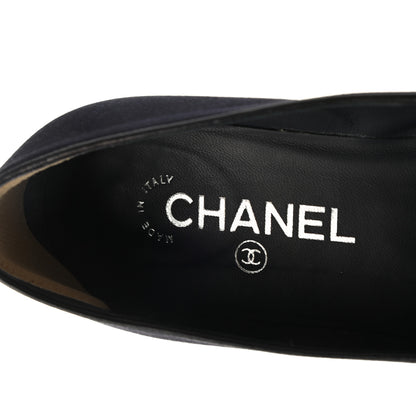 Chanel Satin Pearl CC Loafers 36.5 Black 7 of 9