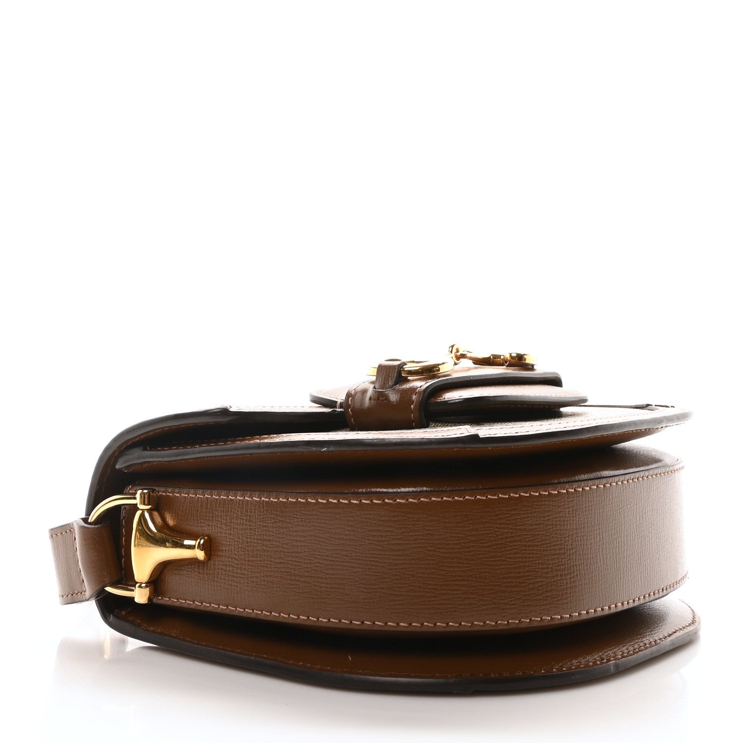 Gucci GG Supreme Monogram Mini Horsebit 1955 Rounded Shoulder Bag Beige Brown Sugar 4 of 10