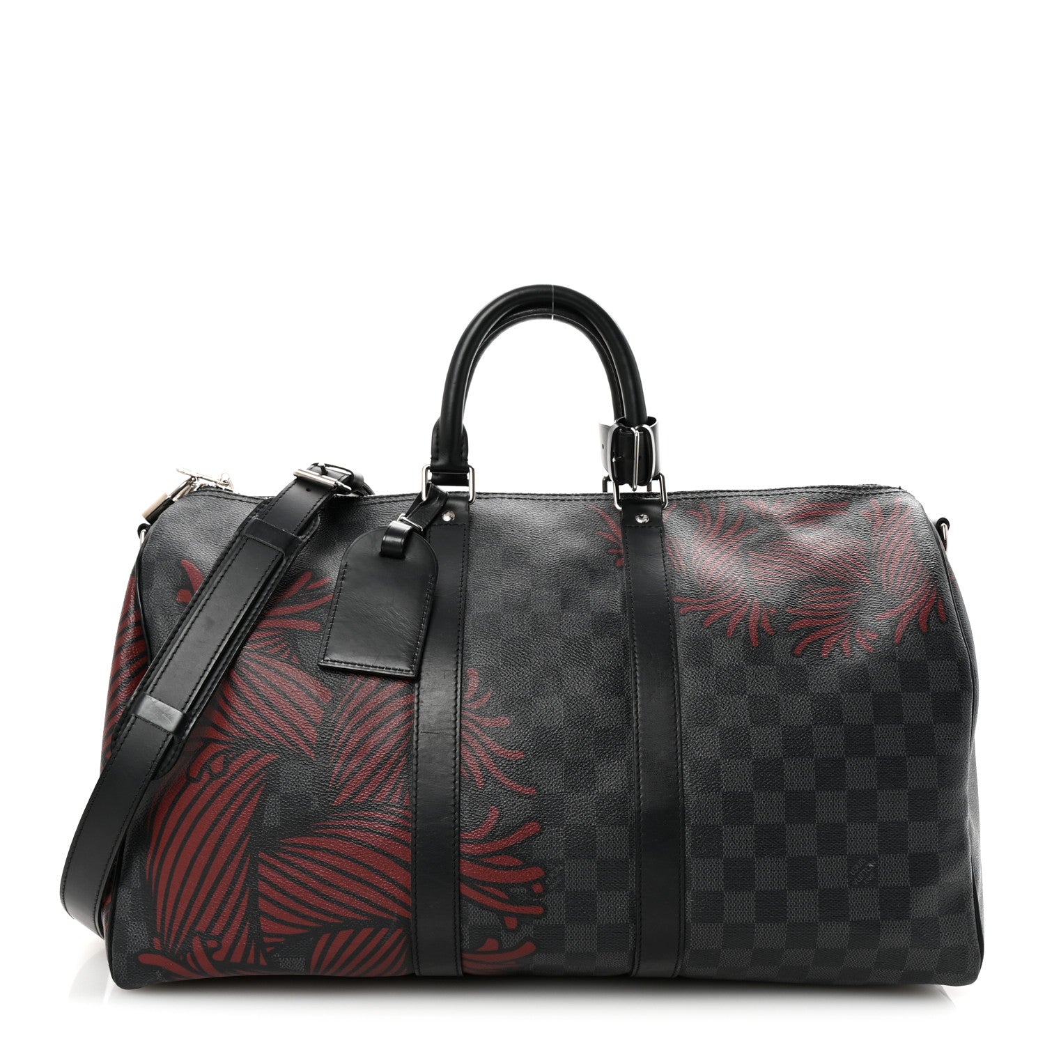 Louis Vuitton Damier Graphite Rope Keepall Bandouliere 45 Red 1 of 9