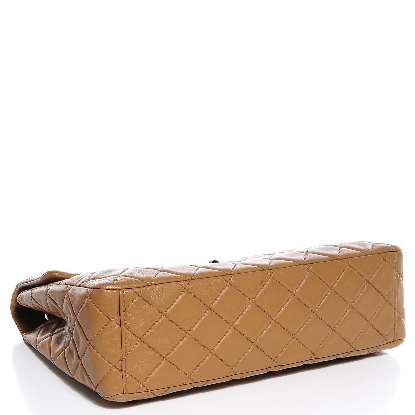 Lambskin Quilted Maxi Single Flap Dark Beige