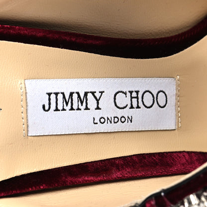 Jimmy Choo Velvet Crystal Bing 100 Pumps 40 Burgundy 7 of 7