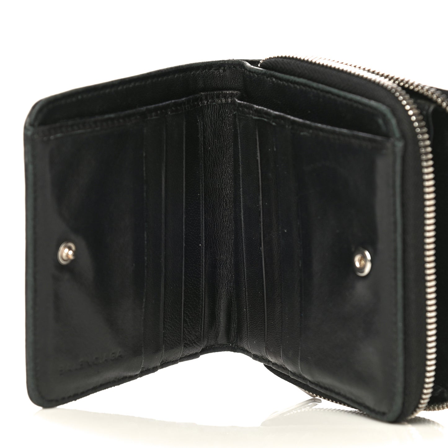 Glitter Calfskin Logo Everyday Multi Zip Wallet Purple