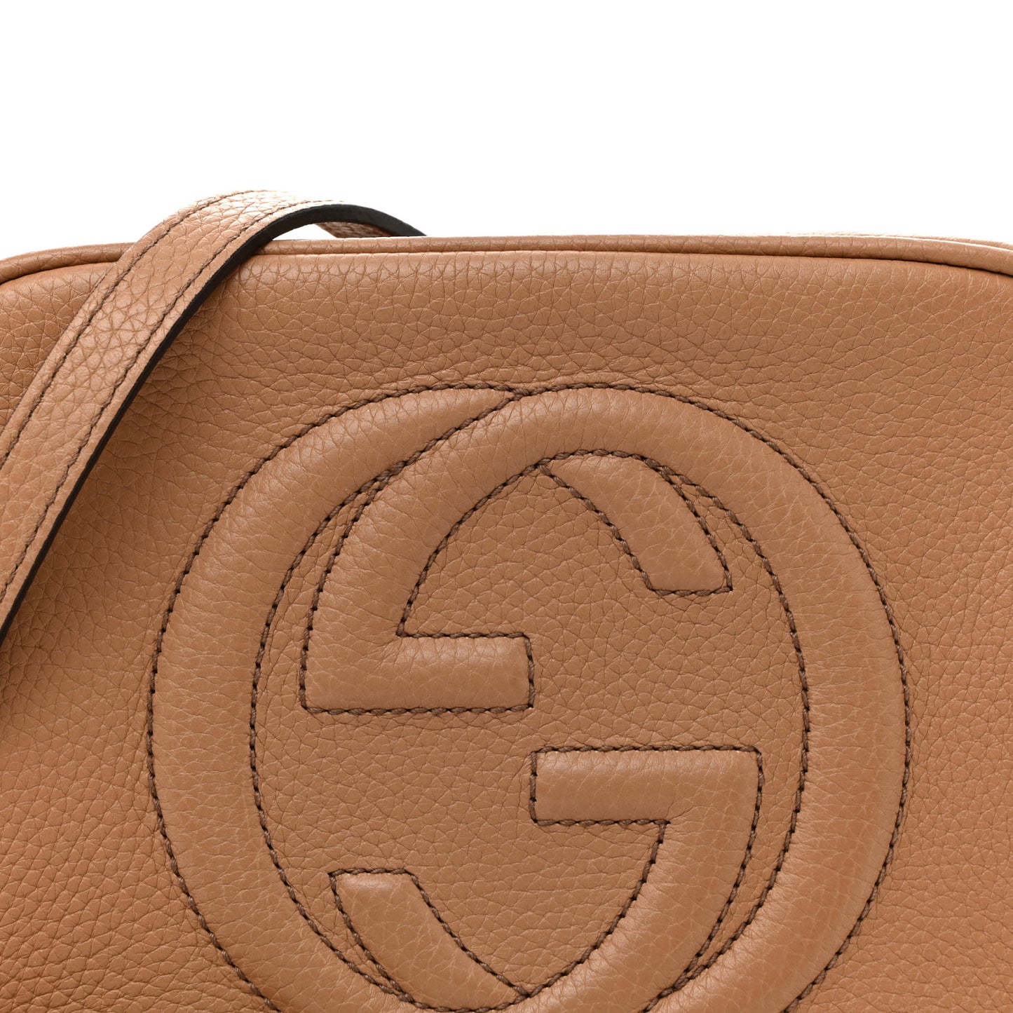 Pebbled Calfskin Small Soho Disco Bag Camelia