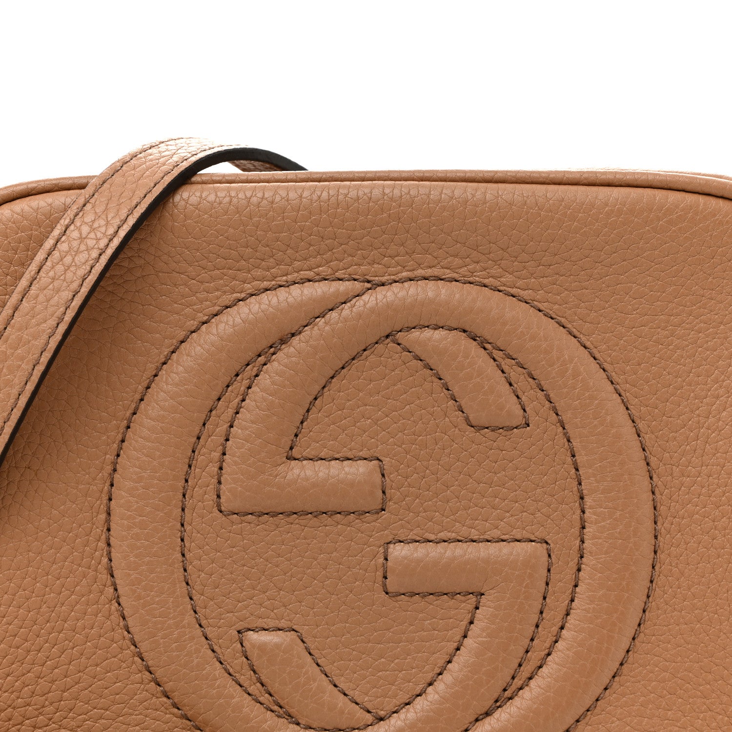 Gucci Pebbled Calfskin Small Soho Disco Bag Camelia 8 of 12