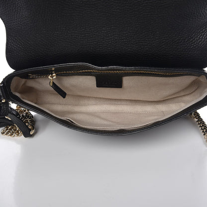 Gucci Pebbled Calfskin Medium Soho Flap Crossbody Black 5 of 7