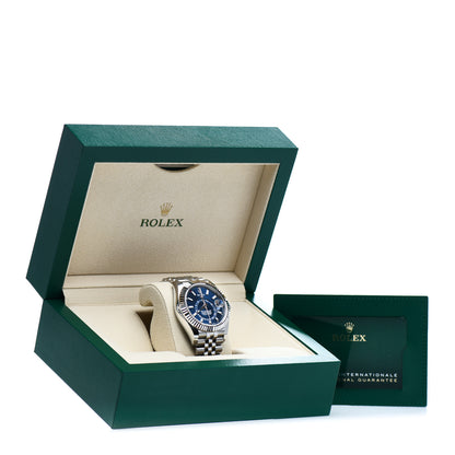 Rolex Stainless Steel 18K White Gold 42mm Oyster Perpetual Sky-Dweller Watch Bright Blue 326934 5 of 5