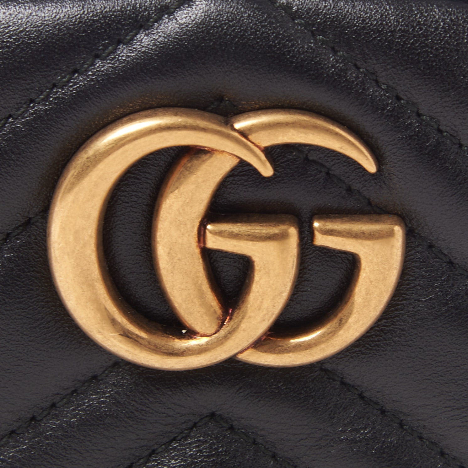 Gucci Calfskin Matelasse GG Marmont Belt Bag 85 34 Black 8 of 10