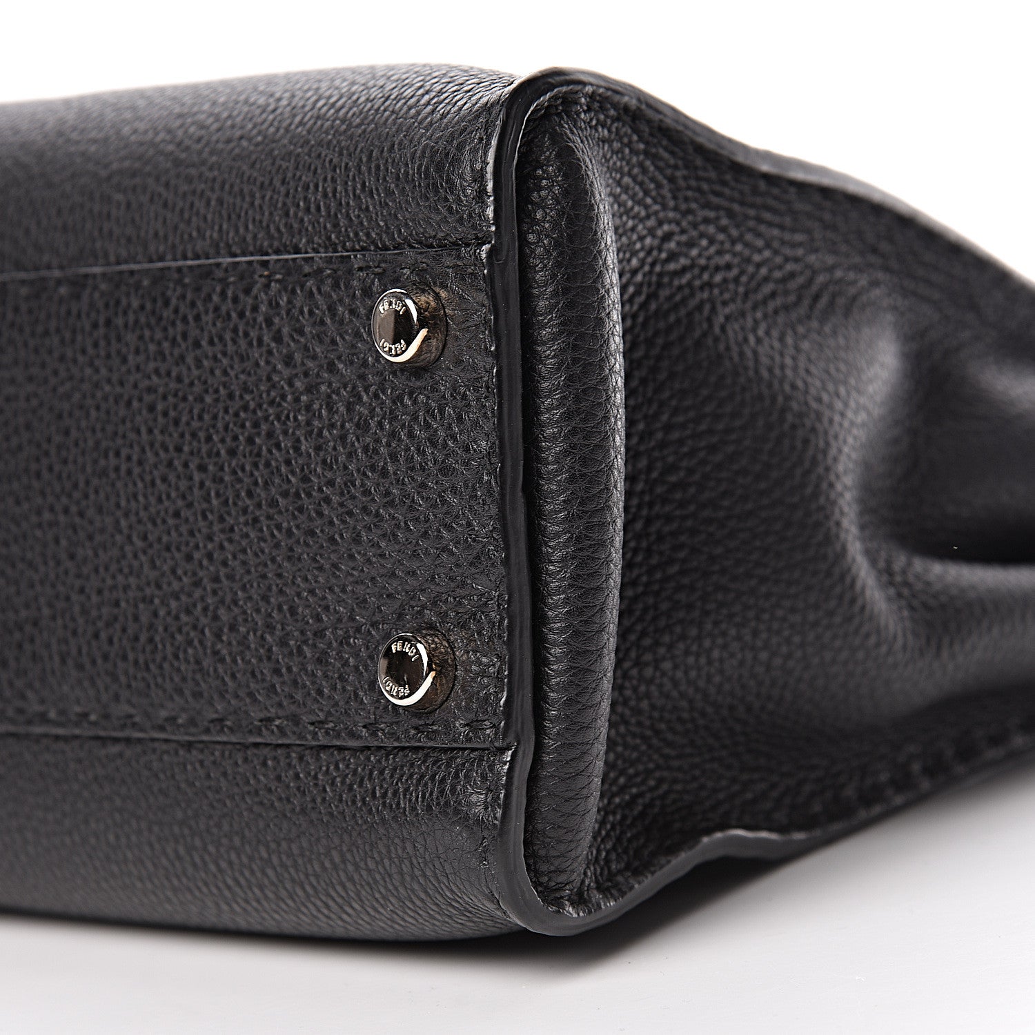 Fendi Cuoio Romano Selleria Bi-Color Medium Peekaboo Iconic Satchel Black Mou 11 of 11