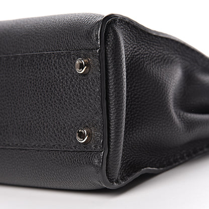 Fendi Cuoio Romano Selleria Bi-Color Medium Peekaboo Iconic Satchel Black Mou 11 of 11
