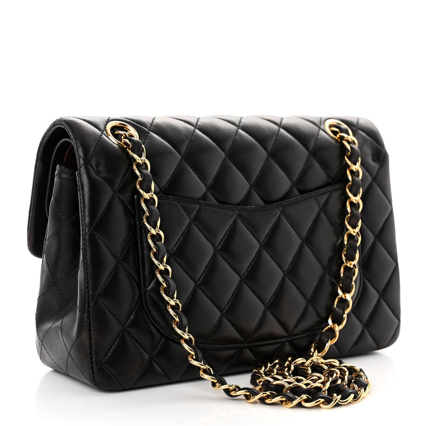 Lambskin Quilted Small Double Flap Black
