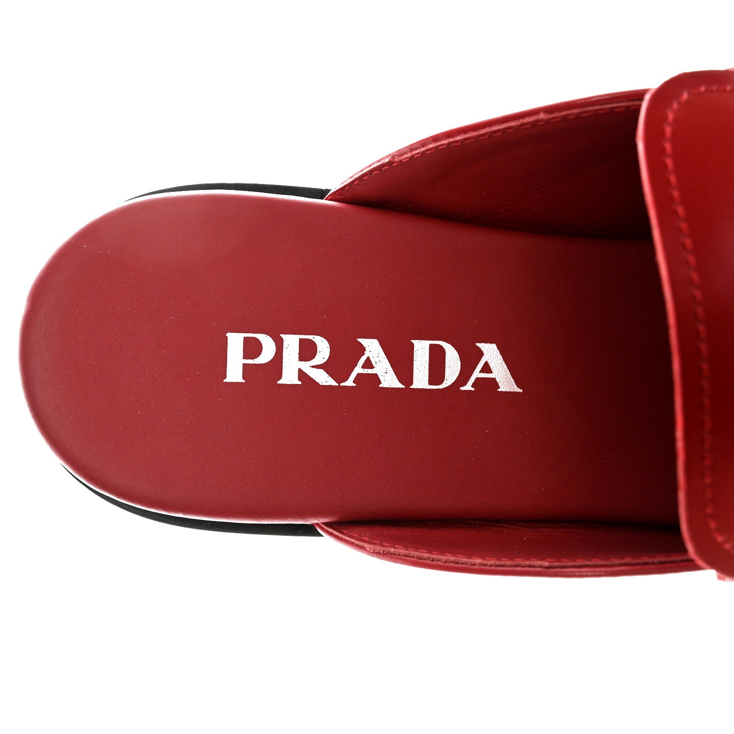 Spazzolato Metal Triangle Logo 25mm Loafer Mules 38 Scarlatto