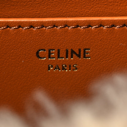 Celine Shearling Smooth Calfskin Tabou Clutch on Strap Natural Tan 6 of 10
